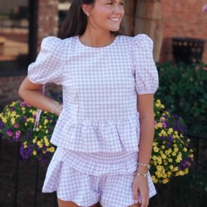 Plaid Ruffle Hem Set