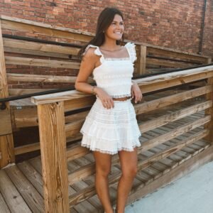 Lace Ruffle Skirt Set