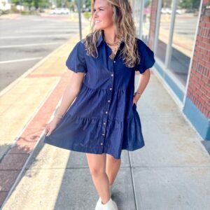Navy Shimmer Dress