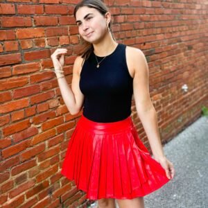 Leather Pleated Skort